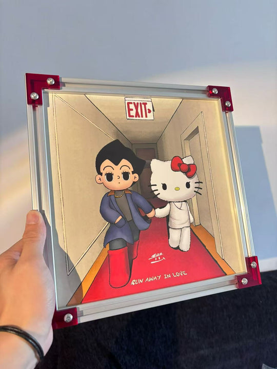 EXIT WITH ME framed art print in a hand-assembled aluminum frame